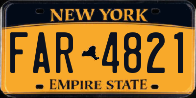 NY license plate FAR4821
