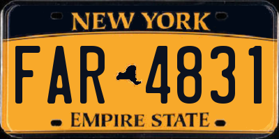 NY license plate FAR4831