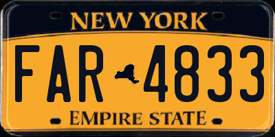 NY license plate FAR4833