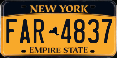 NY license plate FAR4837