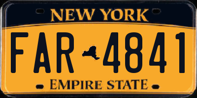 NY license plate FAR4841