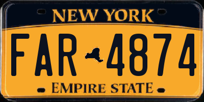 NY license plate FAR4874