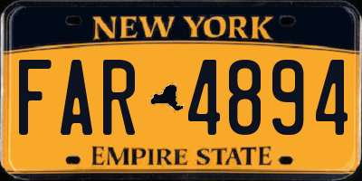 NY license plate FAR4894