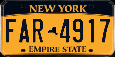 NY license plate FAR4917