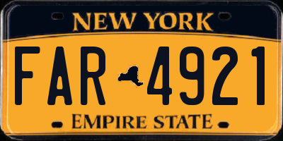 NY license plate FAR4921
