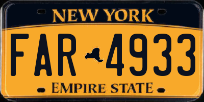 NY license plate FAR4933