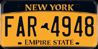NY license plate FAR4948