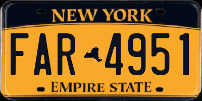 NY license plate FAR4951