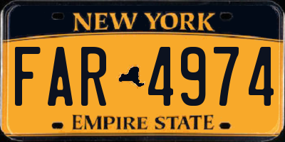 NY license plate FAR4974