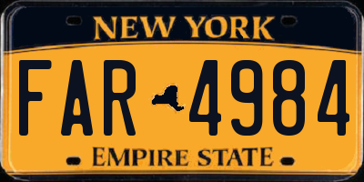 NY license plate FAR4984