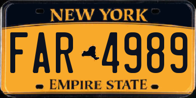 NY license plate FAR4989