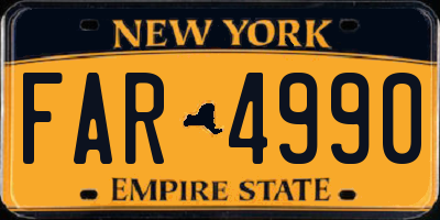 NY license plate FAR4990