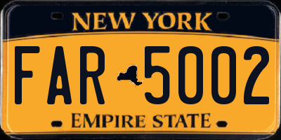 NY license plate FAR5002