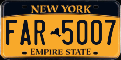 NY license plate FAR5007