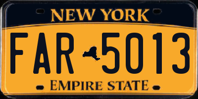 NY license plate FAR5013