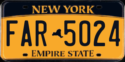 NY license plate FAR5024