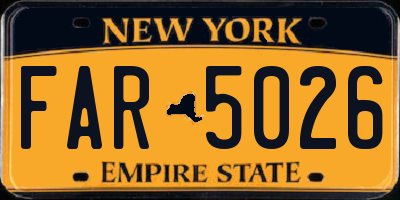 NY license plate FAR5026