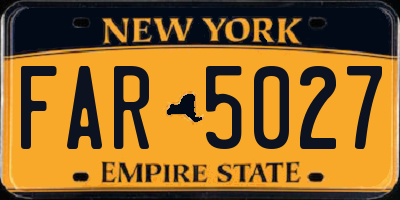 NY license plate FAR5027