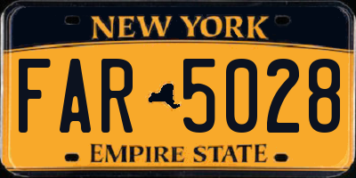 NY license plate FAR5028