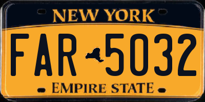 NY license plate FAR5032