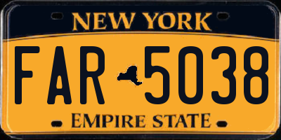 NY license plate FAR5038