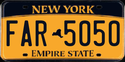 NY license plate FAR5050