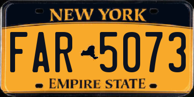 NY license plate FAR5073