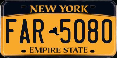 NY license plate FAR5080