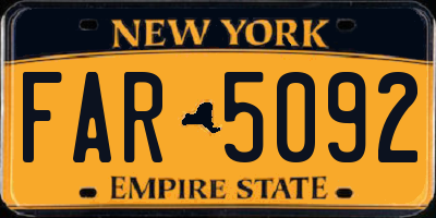 NY license plate FAR5092