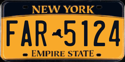 NY license plate FAR5124