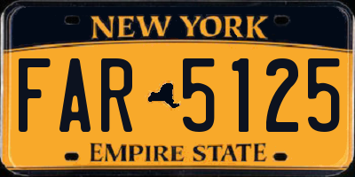 NY license plate FAR5125