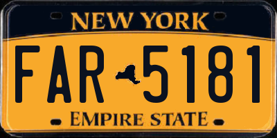 NY license plate FAR5181