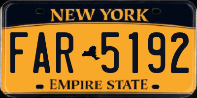 NY license plate FAR5192