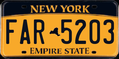 NY license plate FAR5203