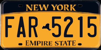 NY license plate FAR5215