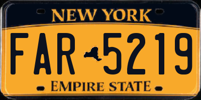 NY license plate FAR5219