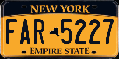 NY license plate FAR5227