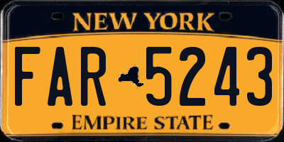 NY license plate FAR5243