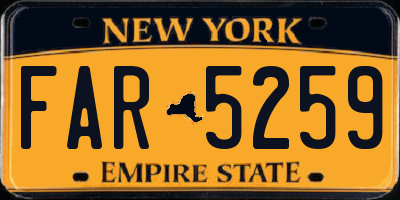 NY license plate FAR5259