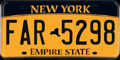 NY license plate FAR5298