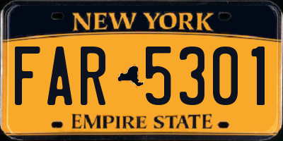 NY license plate FAR5301