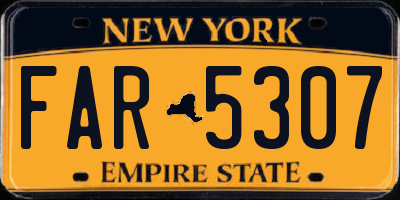 NY license plate FAR5307