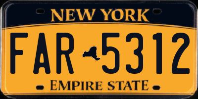 NY license plate FAR5312