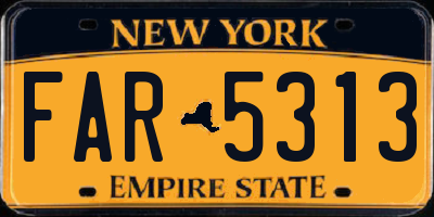 NY license plate FAR5313