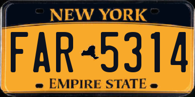 NY license plate FAR5314