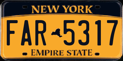NY license plate FAR5317