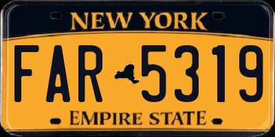 NY license plate FAR5319