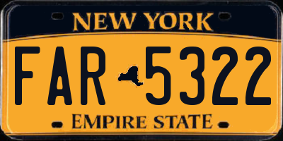 NY license plate FAR5322