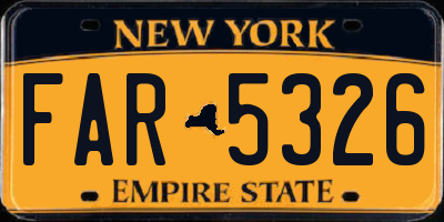 NY license plate FAR5326