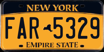 NY license plate FAR5329